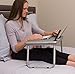 Sofia + Sam Lap Tray with Tablet & Phone Slots - Metal Folding Legs - Lap Desk with Tilting Top - Laptop Stand - Breakfast Serving Bed Tray - Grey