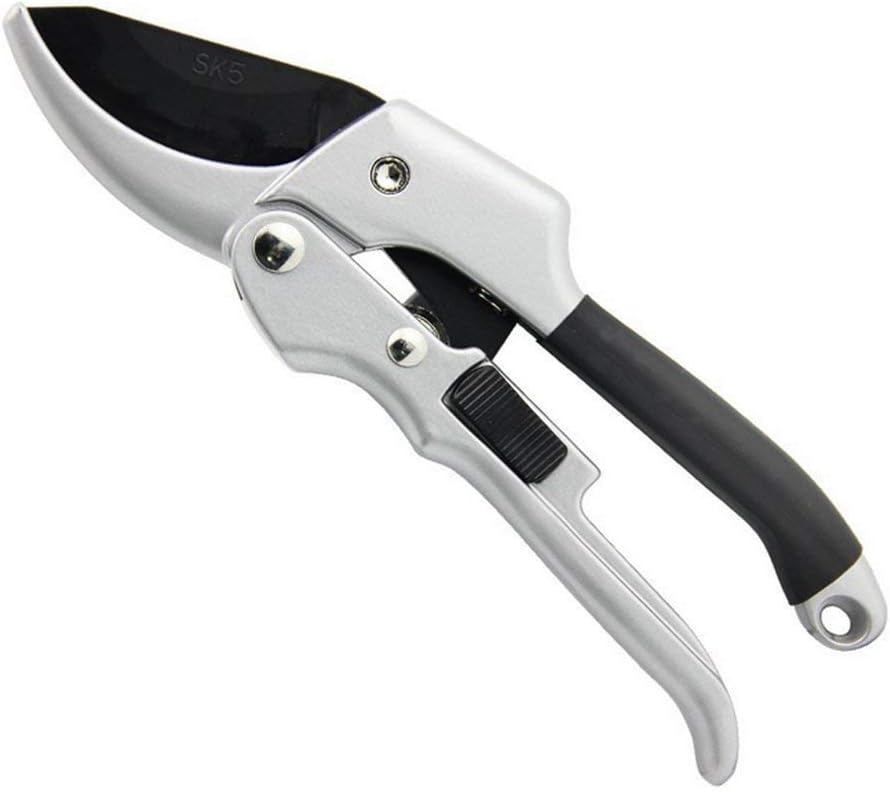 YQJ Garden Pruning Shears Professional Pruning Shears Labor-Saving Pulley Pruning Shears 18MM Opening Made of SK5 Steel Suitable for Branches and Fruit Trees (Silver)
