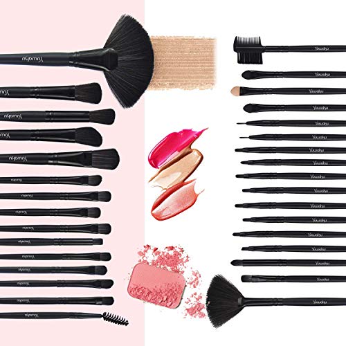 Make-Up-Pinsel-Set-Professionelles-32-pcs-Kosmetikpinsel-Foundation-Gesicht-pinsel-Augen-pinsel-Lippen-pinsel-Lidschatten-Brush-with-schwarze-Nylon-tasche-32er-in-Black