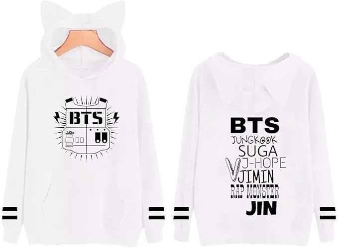 blusa moletom feminino orelhinha bts kpop todos integrantes