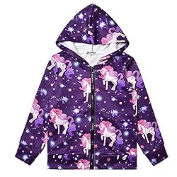 Unicorn Hoodie for Girls Sweatshirts Zip Up Jackets
