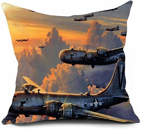 Custom Pure Cotton Boeing B29 Superfortress Art Pillowcases The Pillow Shop 18x18 (One Side)