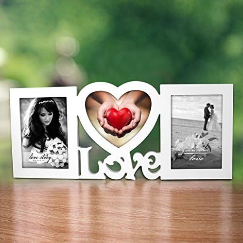 KISSMYTWINS Love Shape Wooden Combined Photo Frame Wall Hanging Picture Frame