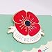 Remembrance Day Memorial Day Gift Poppy Brooch Pins Lest We Forget Flower Badge Broach (Lest We Forget A)