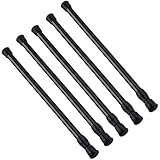 Shappy 5 Pack Cupboard Bars Tensions Rod Spring Curtain Rod for DIY Projects, Extendable Width, 11.81 to 20 Inches (Black)