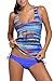 HOTAPEI Women's 3Pcs Tankini Set Summer Swimsuit With Vest