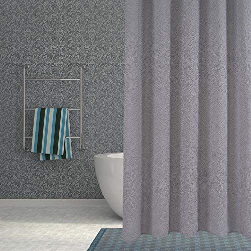 LORDTEX 3D Embossed Textured Matelassé Fabric Shower Curtains for