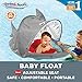 SwimSchool Sparky-The-Shark Fabric Baby Pool Float, Splash & Play, Baby Boat with Safety Seat, Extra-Wide Inflatable Pool Float, Retractable Canopy, Upf 50, 6 To 24 Months, Grey