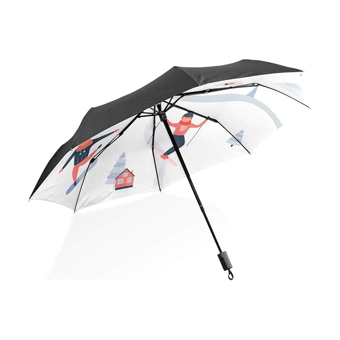 Umbrellas for Travel Graceful Skiing Action Portable Compact Folding