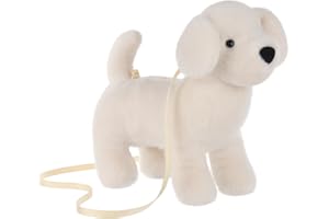 Apricot Lamb Labrador Dog Animal Shoulder Bag Crossbody Plush Purse for Adults and Teen Girls Boys