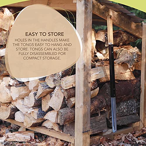 KABIN Fire Tong Log Grabber Extra Long Firewood Claw Tongs for