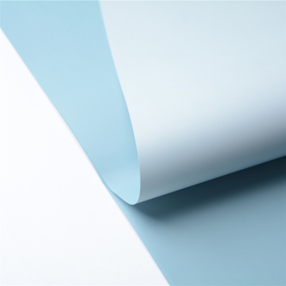 BBJ WRAPS Double Color Flower Wrapping Paper Waterproof Florist Bouquet Packaging Wraps 20 Sheets 23.6x23.6 Inch (Sky Blue)