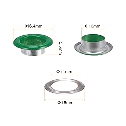 HARFINGTON 200 Set Color Round Grommets 10mm