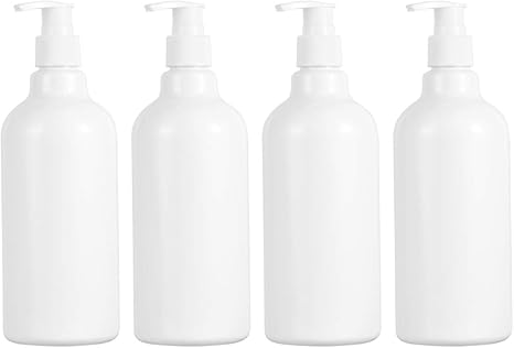 Amazon Co Jp Nicexmas プラスチックポンプボトル500mlシャンプーディスペンサーボトル ローション用の空の詰め替え可能な容器液体石鹸シャワージェル 白いボトルと白いポンプ ホーム キッチン
