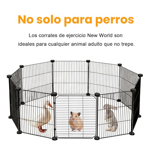 LOKOOY 12 Piezas Cifrado Valla para Mascotas, Bricolaje Corral para Mascotas de Metal con Puerta, Parque para Mascotas, Jaula Modular para Animales Pequeños, Gatito, Cachorro, Conejos, Cobayas