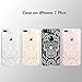 Unov Case Compatible with iPhone 8 Plus iPhone 7 Plus Case Clear with Design Embossed Pattern TPU Soft Bumper Shock Absorption Slim Protective Case 5.5 Inch (Skull Mandala)