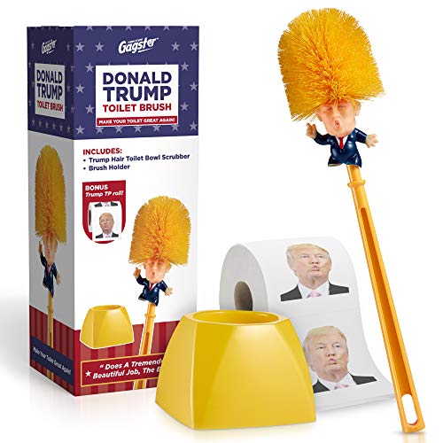 image for Gagster Donald Trump Toilet Brush and Trump Toilet Paper Roll Bundle -