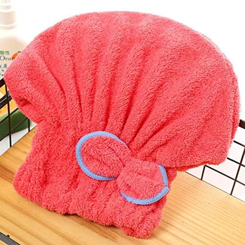 Kindsells Bath Hair Cap, Water Absorption Dry Hair Cap Bow Decoration Home Bathroom Dry Hair Hat, Hair Drying Towels