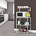 LANGRIA 3 Tier Baker’s Rack, Microwave Stand Kitchen Oven Rack with Wire Mesh Shelves 4-Side Hooks, 165lbs Weight Capacity, Silver Finish