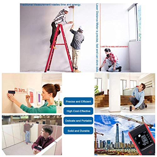 Youngy 60m Handheld Digital Laser Distance Meter with High Definition VTN Display Range Finder Measure Diastimeter - 80M - Thumbnail 3