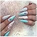 ECBASKET 500 PCS Long Stiletto False Nails Acrylic Nail Tips 10 Sizes Full Cover Fake Nails For DIY Nail Art (Natural)