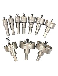 yaetek 10 piezas de broca de perforación punta de carburo sierra TCT metal de acero inoxidable aleación 16 53 mm.