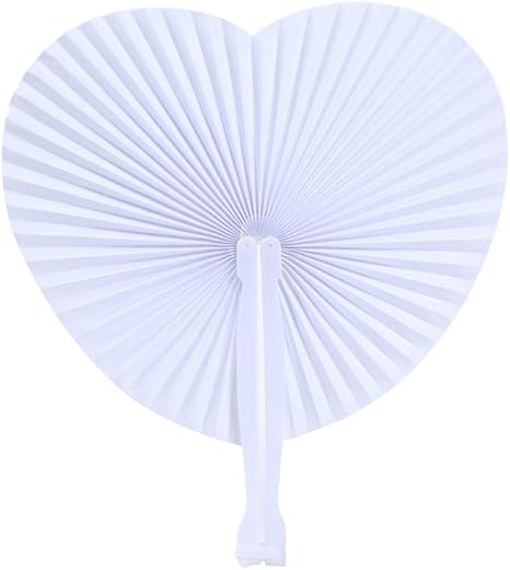 Amazon Co Jp Nuolux 扇子 団扇 うちわ ハート型 手作り扇子 白 無地 折り畳み式 絵や文字を描く 落書き Diy扇子 夏祭り 花火大会 24枚 服 ファッション小物
