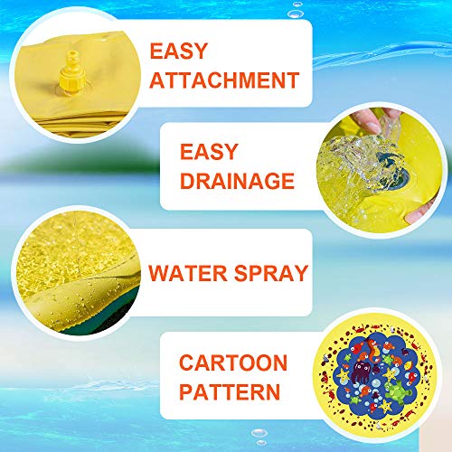 Candywe Splash Pad Kids Toys, 68" Sprinkle and Splash Play Mat Pad Toy for Children Infants Toddlers Boys Girls and Kids,Water Toys for Summer Fun Backyard Water Play Mat Outside Toys for Kids