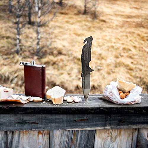 Jellas Klappmesser, 8Cr13MoV, Taschenklappmesse gut für Camping, Indoor- und Outdoor-Aktivitäten, Survival-Messer, KN01… – Bild 8