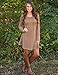 Mansy Womens Knitted Crewneck Sweater Dress Brown Medium