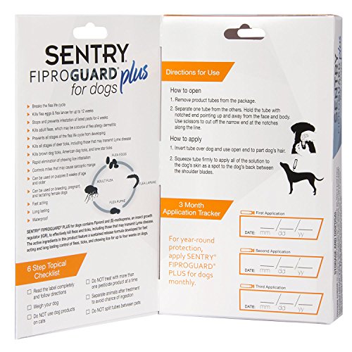 SENTRY Fiproguard Plus Flea and Tick Topcial for Dogs, 4-22 lbs, 3 Month Supply - Thumbnail 4