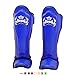 Top King Muay Thai Shin Pads TKSGP GL Shin Guards Pro Genuine Leather (Solid Black, Medium)