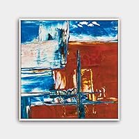 Framed Canvas Wall Art Abstract Color Painting Canvas Prints Home Artwork Decoration for Living Room,Bedroom - 16x16 inches