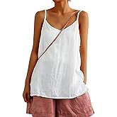 Chvity Womens Camisole Tank Tops Causal V-Neck Sleeveless Tops Summer Loose Fit Spaghetti Strap Cami Shirts
