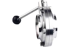 1-1/2" Stainless Steel 304 Sanitary Butterfly Valve Welding OD 38mm Silicone Sealing