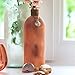 WHW Whole House Worlds Beach Chic Sea Glass Vases, Set of 3, Rope Wrapped, Shell Pendant, White, Mauve and Amber, 10 1/4 Inches Tall