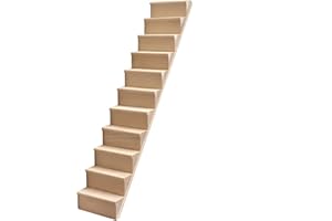 Dollhouse Stairs, 1:12 Scale Wooden Stairs Dollhouse Furniture Without Handrail for Mini House Scene Fairy Garden Ornament To
