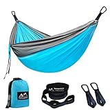 Tempotrek Double Camping Hammock -Best Parachute Hammock - 800LB High Capacity, Lightweight Nylon Portable Hammock for Backpacking, Travel, Beach, Yard. 118