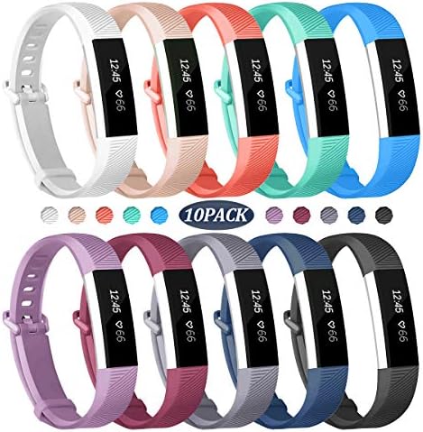 Wekin Replacement Bands Compatible with Fitbit Alta and Alta HR, Breathable Sport Silicone Wristbands Bracelet Strap with Secure Metal Buckle for Woman Men Small Large
