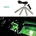 Car LED Strip Light,4pcs Interior Under Dash Lighting Kit LED Multicolor Auto Interior LED Atmosphere Lights (Green1)