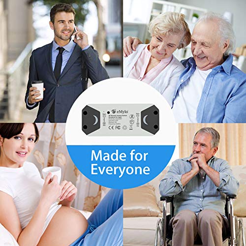 Smart RF Relay Switch eMylo Wireless Remote Control Switch DC 12V RF Receiver 433Mhz Relay Module Home Automation with Two Transmitters Two Channels 1 Pack