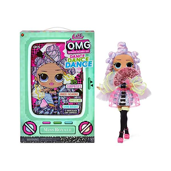L.O.L. Surprise! OMG Dance Dance Dance Miss Royale Fashion Doll with 15 Surprises, Designer Clothes, Magic Blacklight…