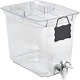 Buddeez Tritan Beverage Dispenser with Stand and Party Tray Lid - 2.5 Gallon Cold Drink Dispenser for Juice, Iced Tea, Lemonade, Water