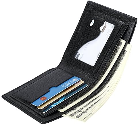 Leather Men’s Wallet (Black or Brown) Slim Travel Bifold Hold Credit Cards Money ID