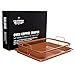 Multi-Purpose Crisper Basket & Tray for Oven, Stovetop, Grill, Works as Air Fryer and Griddle, Excellent for Frozen Foods, Copper Colored, by California Home Goods