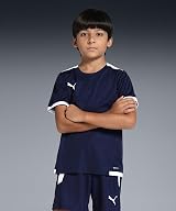 PUMA Unisex Kids teamLIGA Jersey Jr Shirt Peacoat- Puma White 116 view 2