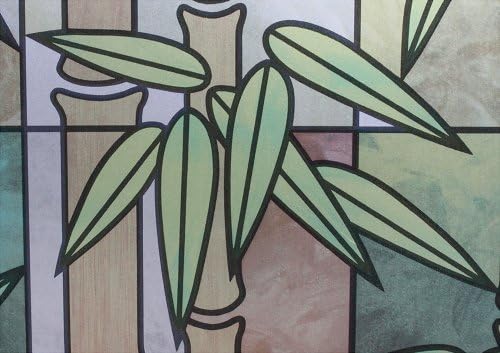 Homeartist Bamboo Glass Decorative Frosted Privacy Window Film 3 FT x 2 FT