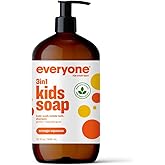 Everyone 3-in-1 Kids Soap, Body Wash, Bubble Bath, Shampoo, 32 Ounce (Pack of 1), Orange Squeeze, made with Essential Oils for Toddlers, tweens and teens