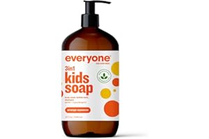 EVERYONE FOR EVERY BODY Everyone 3-in-1 Kids Soap, Body Wash, Bubble Bath, Shampoo, 32 Ounce (Pack of 1), Orange Squeeze, made with Essential Oils for Toddlers, tweens and teens