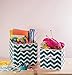 DII Non Woven Polyester Storage Bin, Chevron, Teal, Small Set of 2
